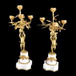 Pair Gilt Bronze Candelabra