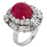 AGL Burma Ruby and Diamond Ring