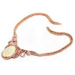 Opal, Diamond and 18K Necklace