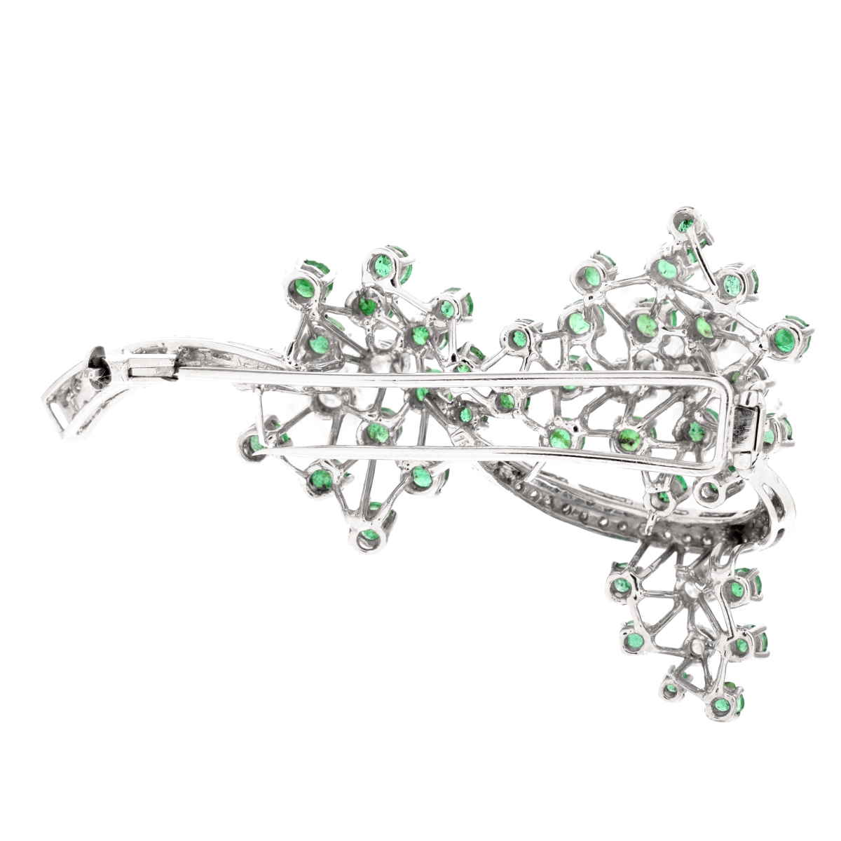 Vintage Emerald, Diamond and 18K Brooch - Image 3 of 5