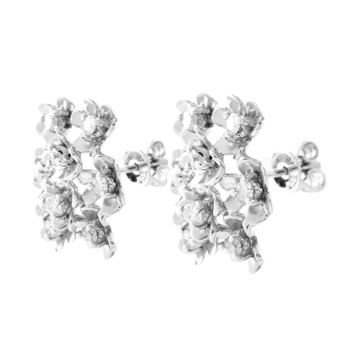 Diamond and 18K Earrings - Image 2 of 3