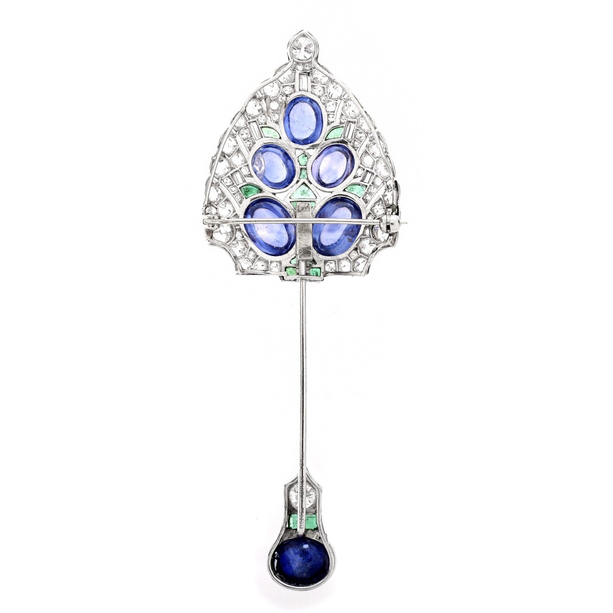 Cartier Art Deco Sapphire, Diamond Brooch - Image 3 of 3