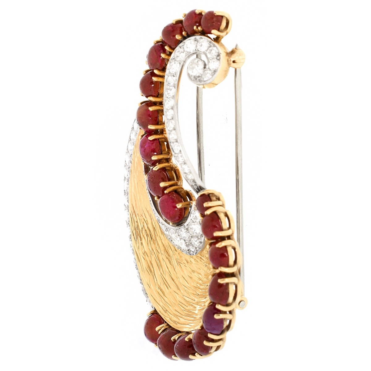 Vintage Mauboussin Diamond and Ruby Brooch - Image 2 of 3