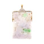 Jade, Diamond and 14K Pendant