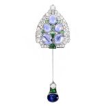 Cartier Art Deco Sapphire, Diamond Brooch