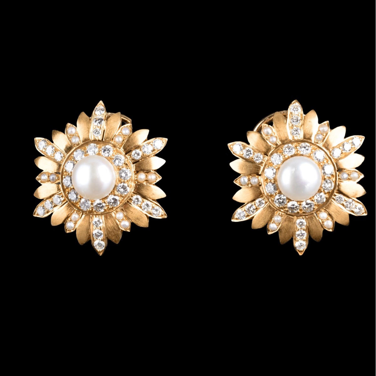 2.80ct TW Diamond, Pearl and 18K Earrings