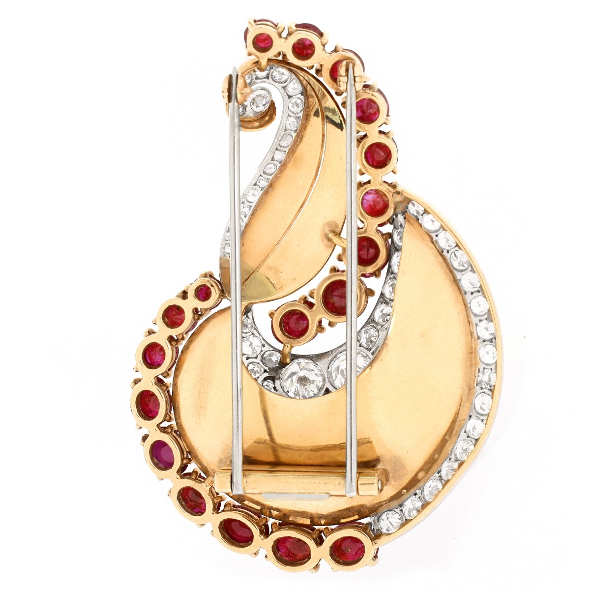 Vintage Mauboussin Diamond and Ruby Brooch - Image 3 of 3