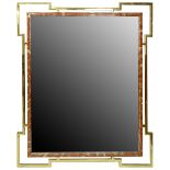 Mid 20th Century Brass and Faux Marble Mirror