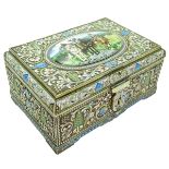 Large Russian Silver Gilt Enamel Box