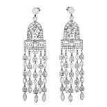 29.20ct TW Diamond and Platinum Earrings