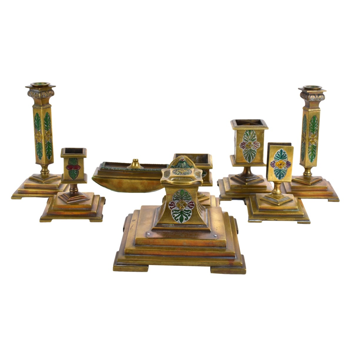 Russian Art Deco Signed Desk Set