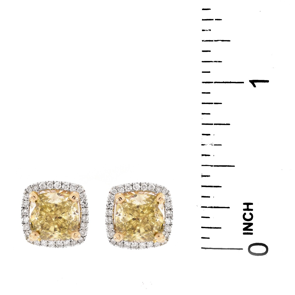 3.63ct TW Fancy Yellow Diamond Ear Studs - Image 5 of 5