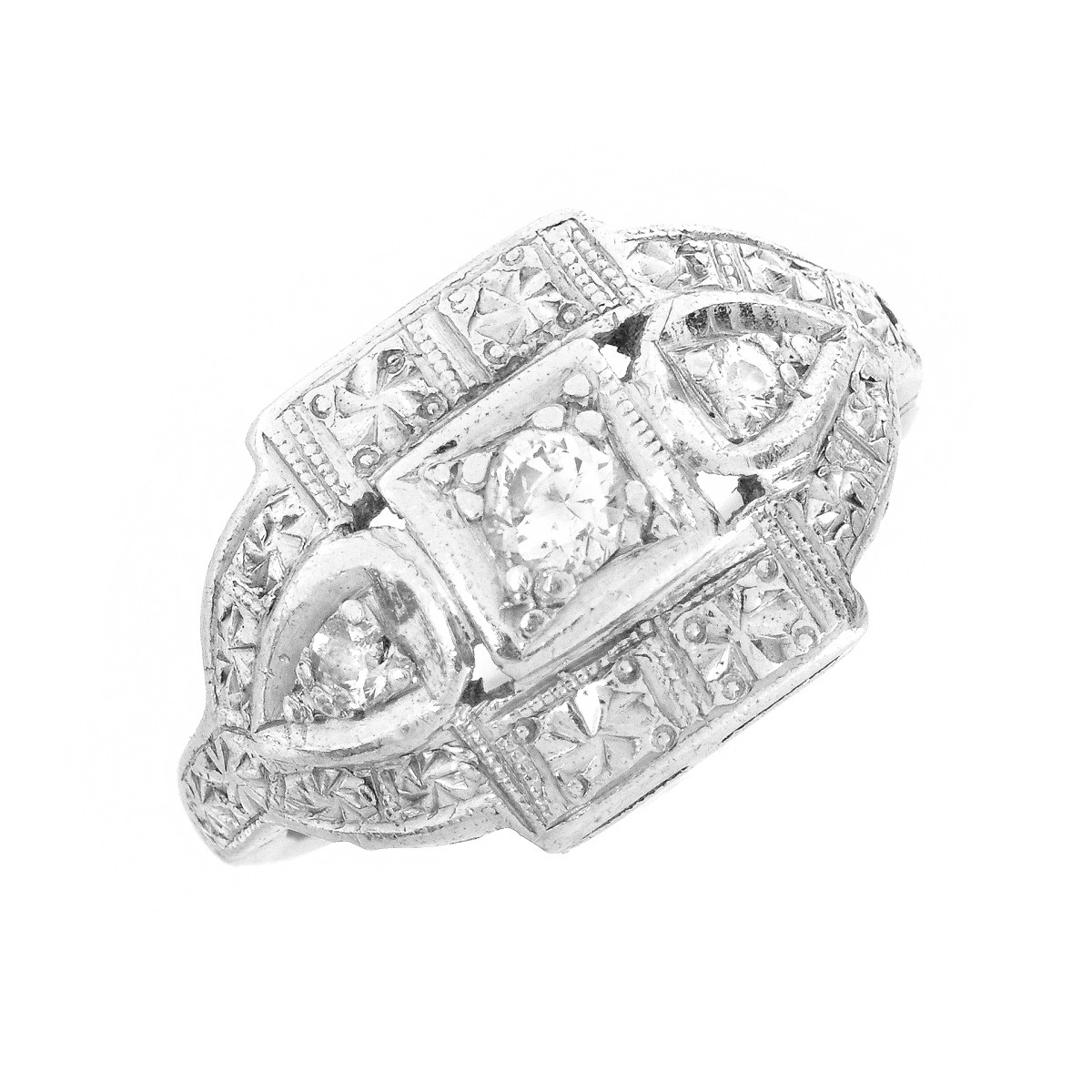 Art Deco Diamond and Platinum Ring