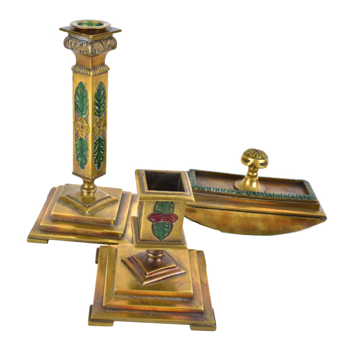 Russian Art Deco Signed Desk Set - Image 3 of 6