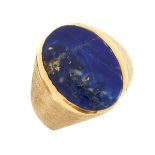 Man's Vintage Lapis and 14K Ring