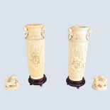 Chinese Ivory Covered Vases