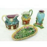 Four Pieces Majolica