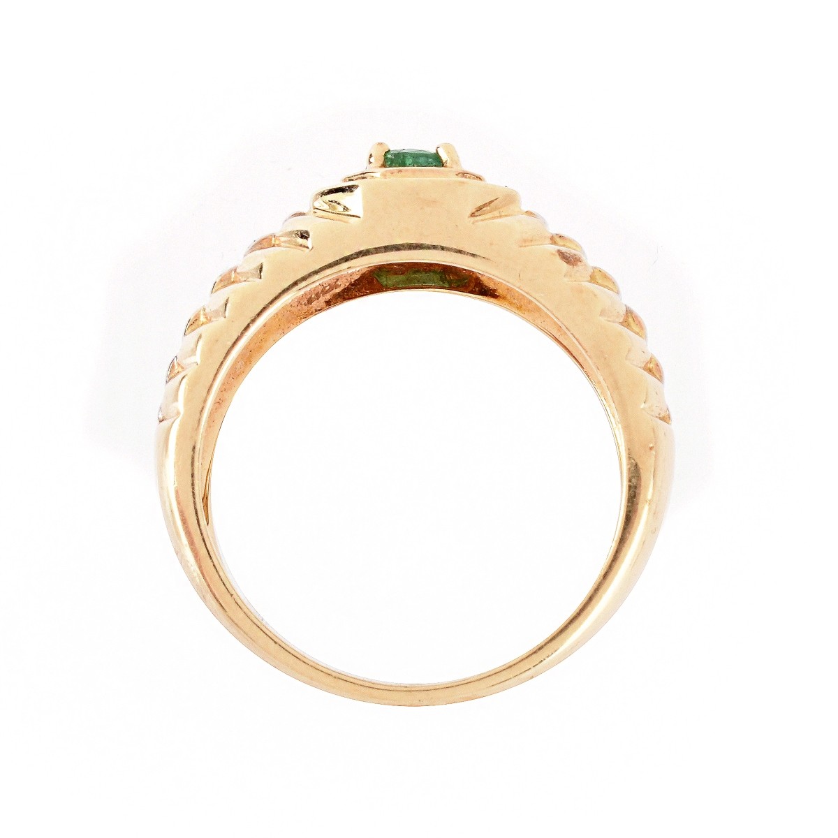 Man's Vintage Emerald and 14K Ring - Image 4 of 7