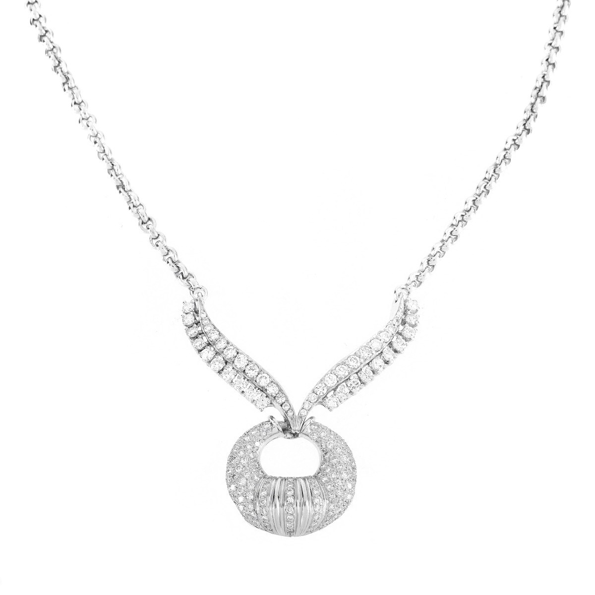 Vintage Diamond and 18K Pendant Necklace - Image 2 of 5