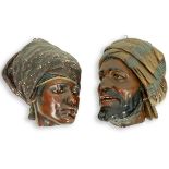 Pair of Vintage Polychrome Pottery Bedouin Figures