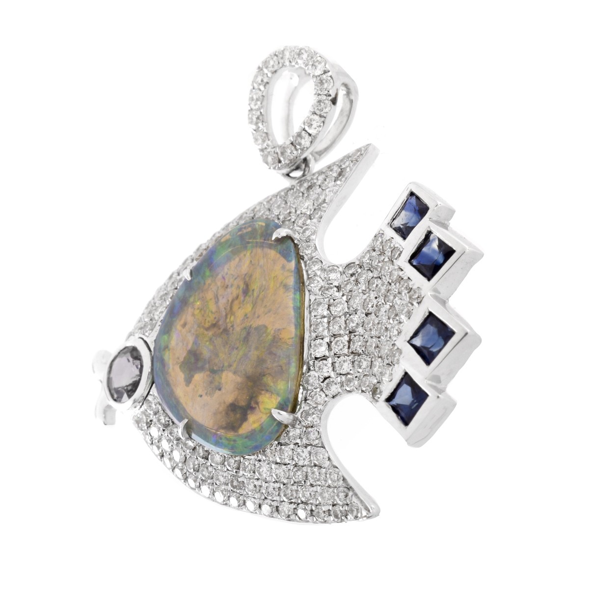 Black Opal, Diamond and 18K Gold Pendant - Image 2 of 5