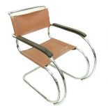 Knoll Leather & Chrome Mies van der Rohe Chair