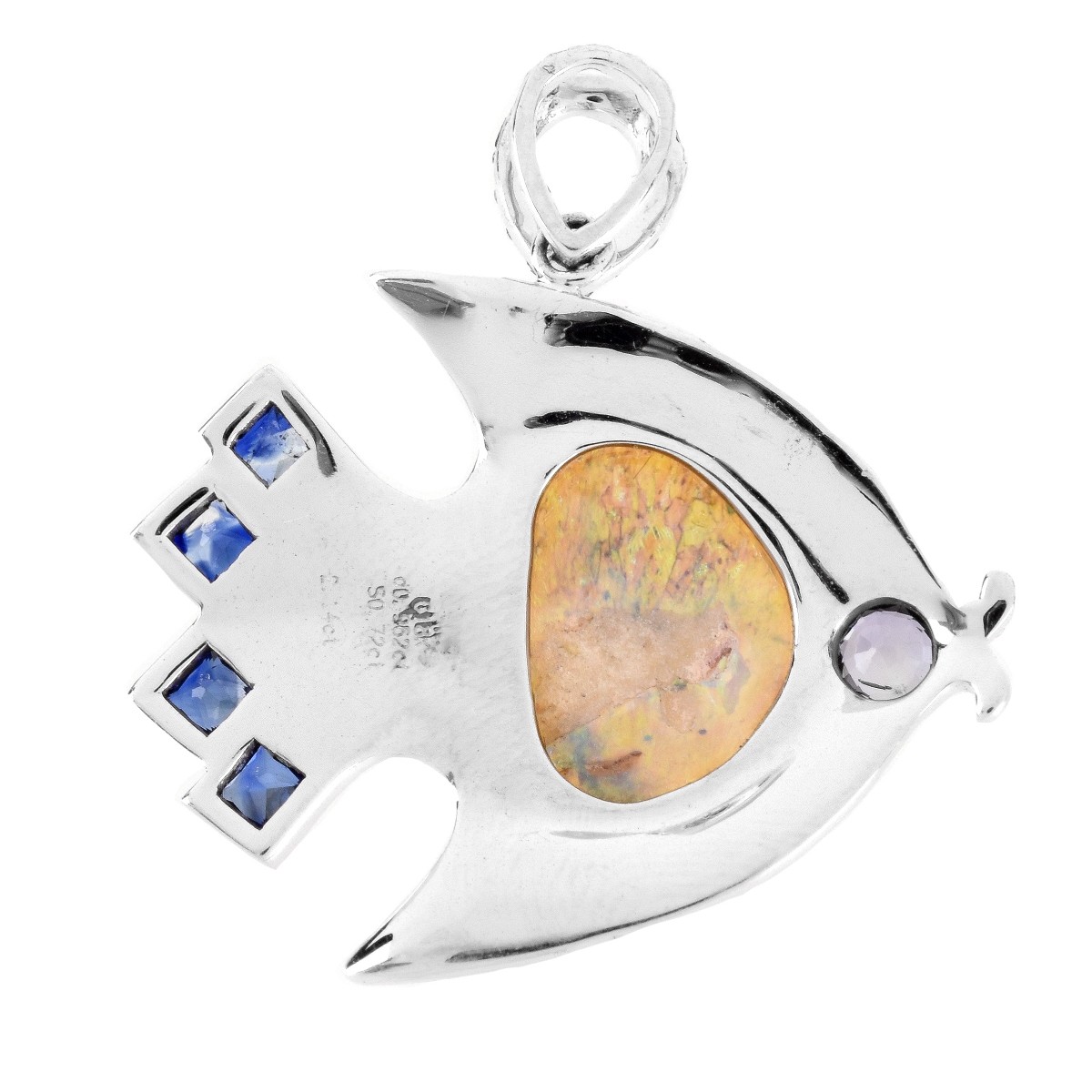 Black Opal, Diamond and 18K Gold Pendant - Image 3 of 5