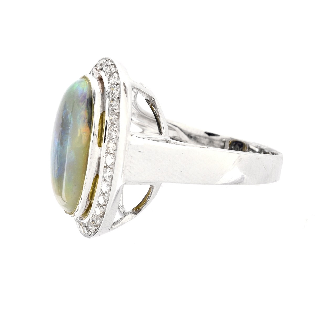 Black Opal, Diamond and 18K Gold Ring - Image 3 of 6