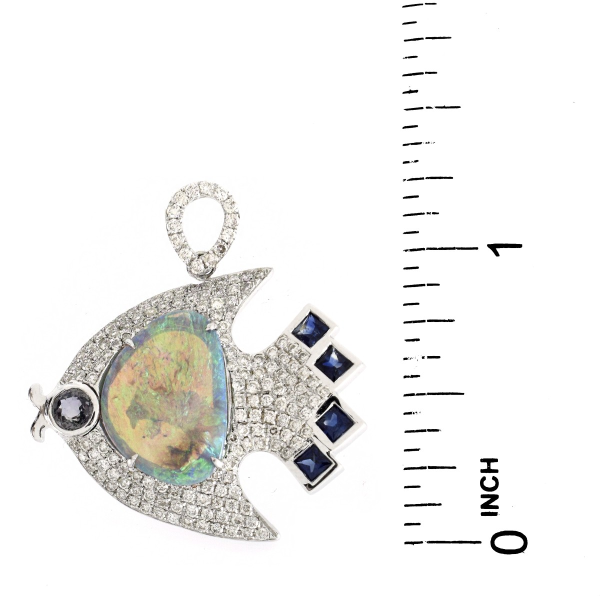 Black Opal, Diamond and 18K Gold Pendant - Image 5 of 5