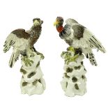 Pair of 19th C. Chelsea Porcelain Bird Figures