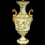 Royal Worcester style Porcelain Urn Lamp