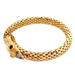 Vintage Italian 18K Snake Bangle