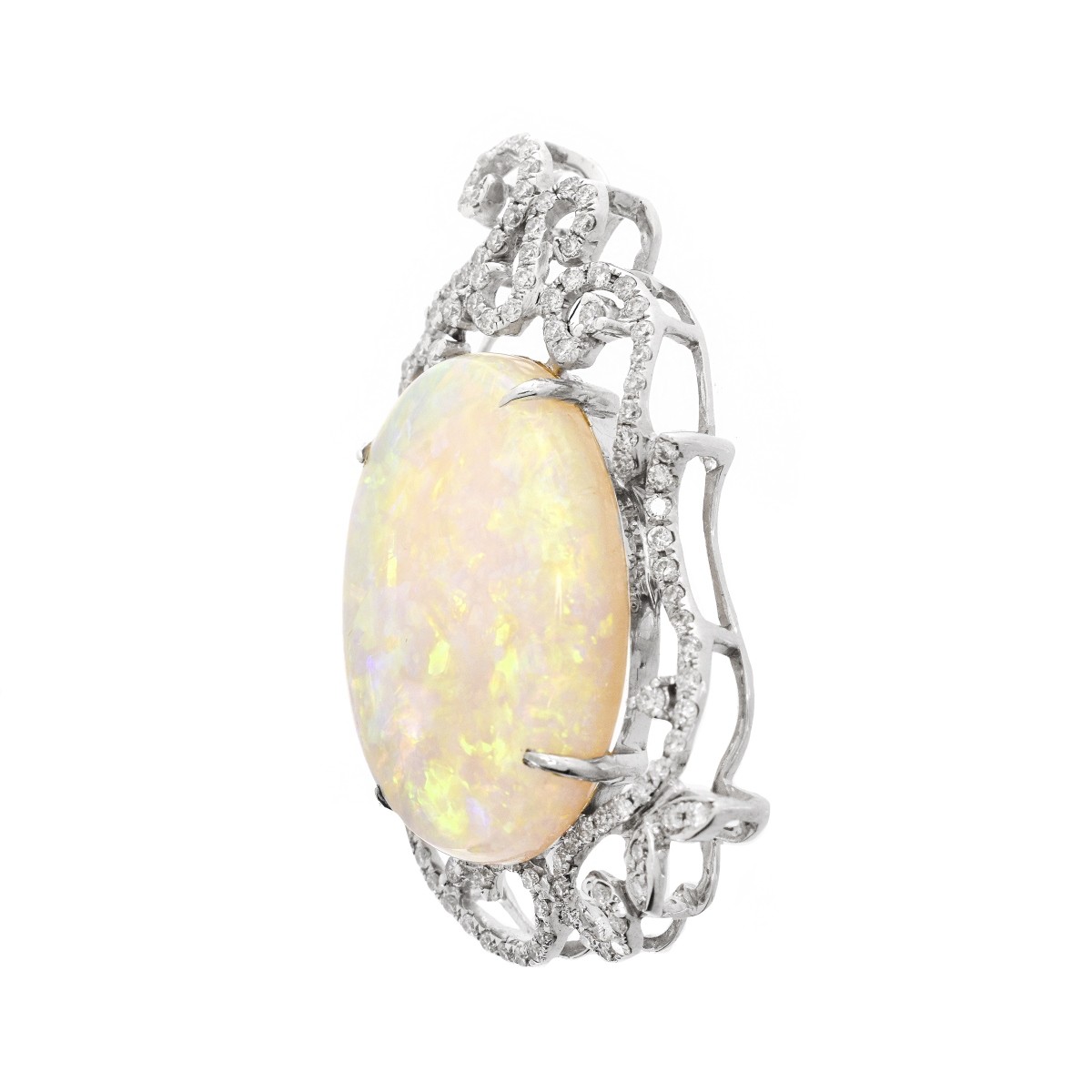 Opal, Diamond and 18K Gold Pendant - Image 2 of 4