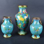 Three Assorted Cloisonne Vases