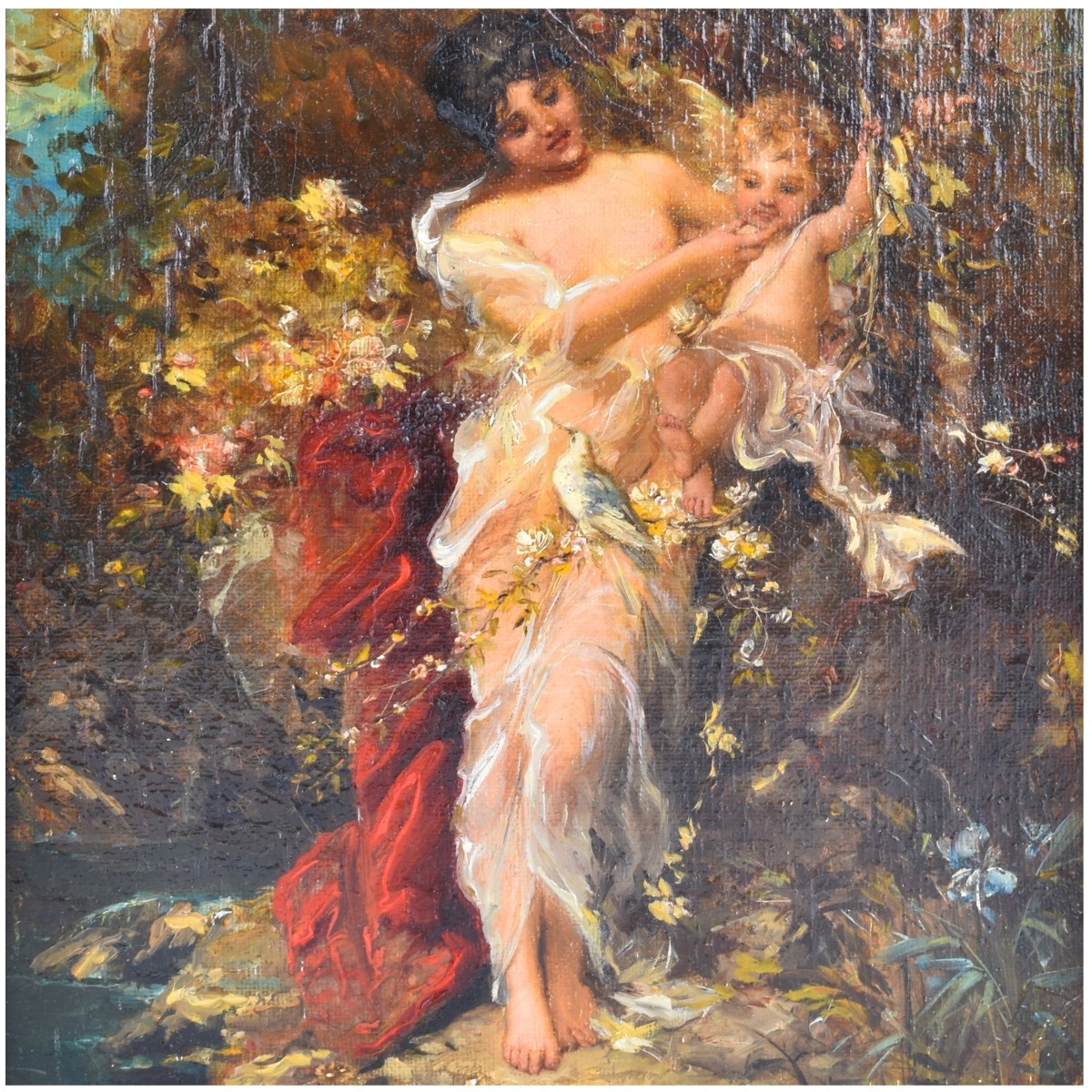 19/20th Century Oil on Canvas "Psyche" - Image 3 of 4