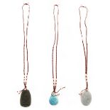 Three Hardstone Pendant Necklaces