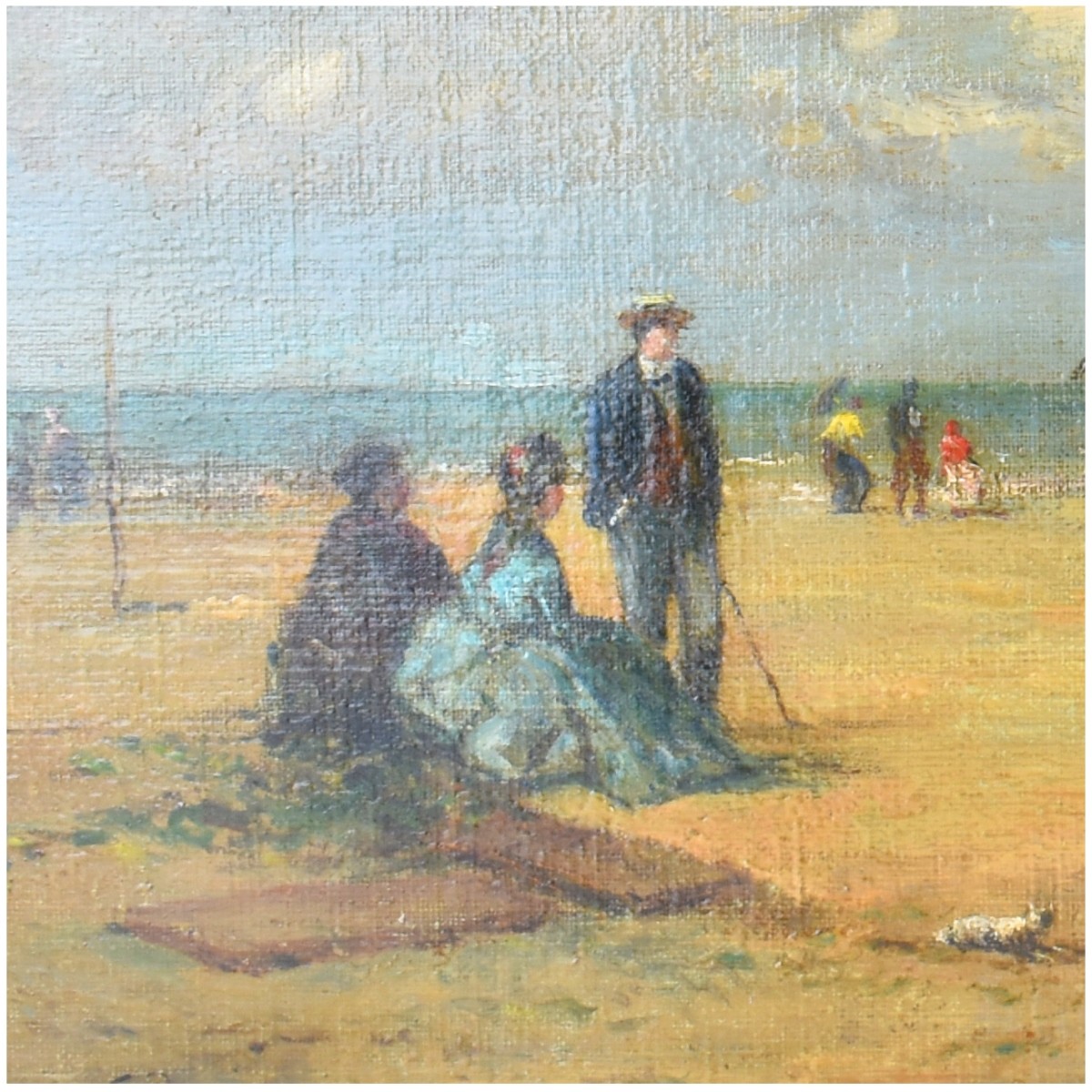 Eugène Boudin (FR. 1824-1898) O/C Beach Trouville - Image 4 of 8