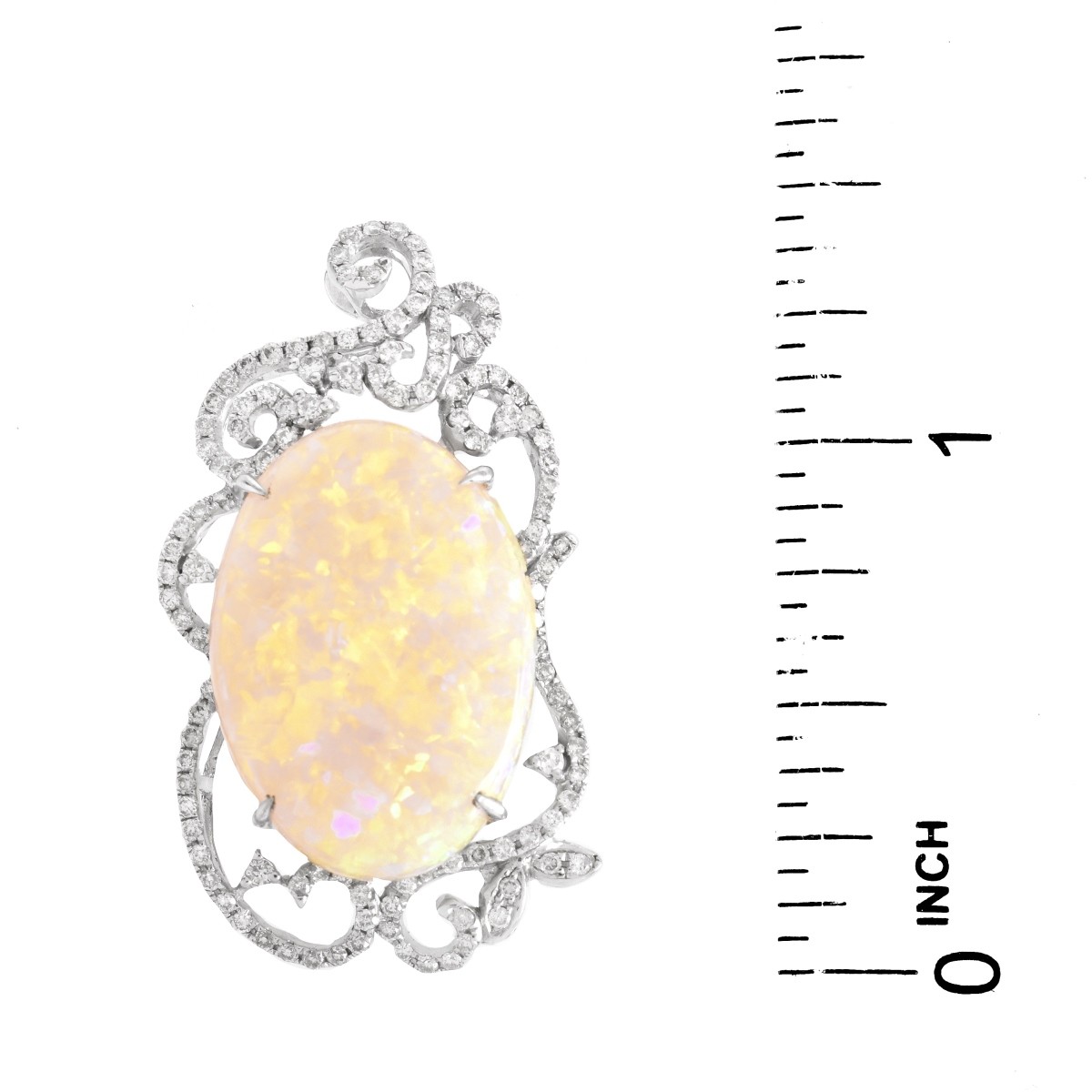 Opal, Diamond and 18K Gold Pendant - Image 4 of 4