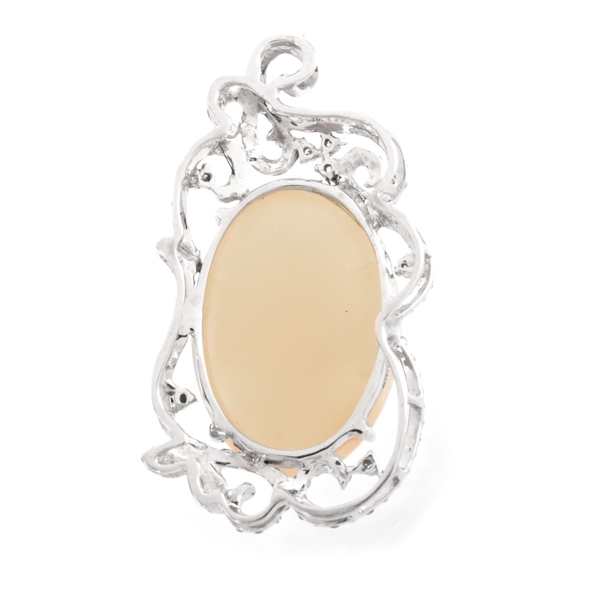 Opal, Diamond and 18K Gold Pendant - Image 3 of 4