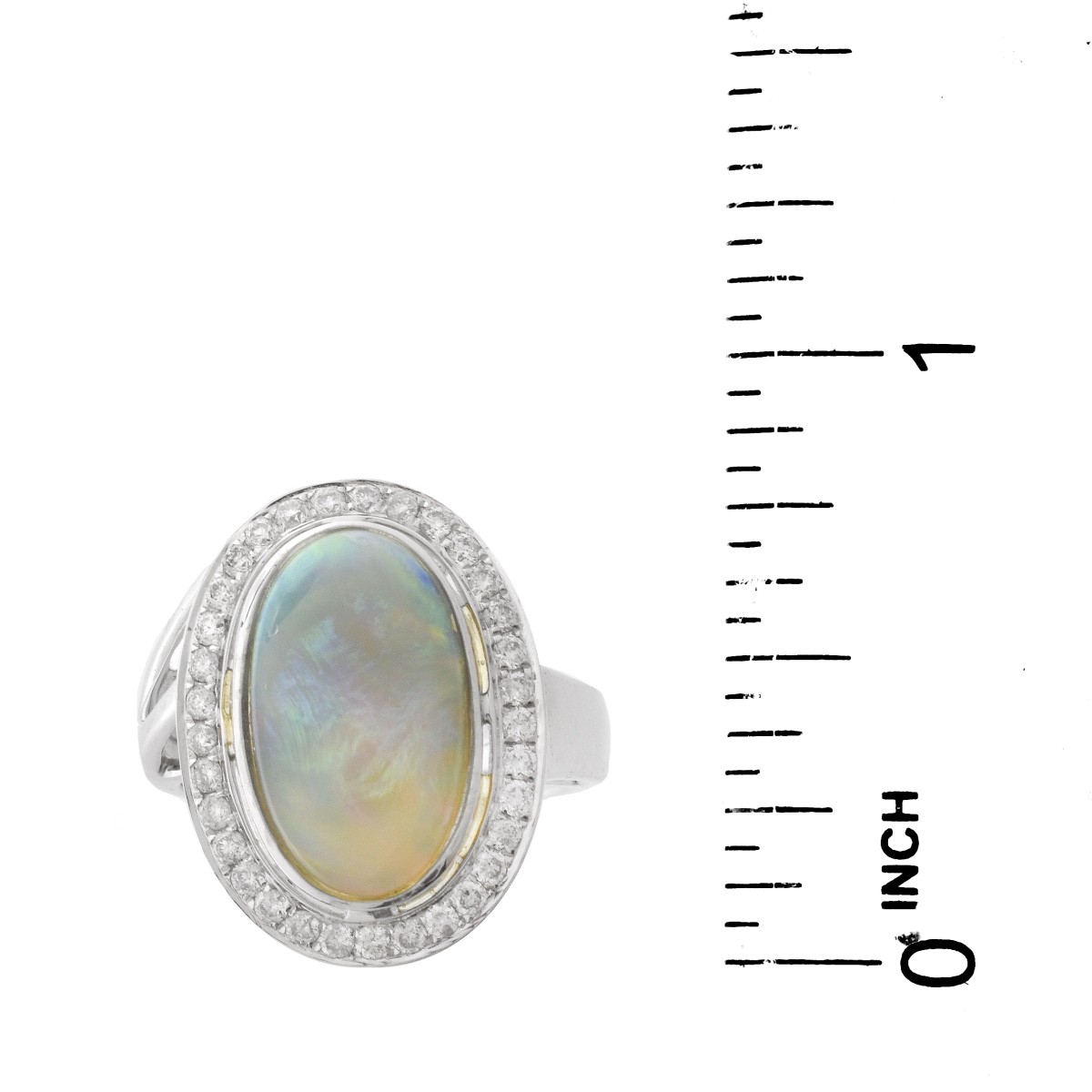 Black Opal, Diamond and 18K Gold Ring - Image 6 of 6