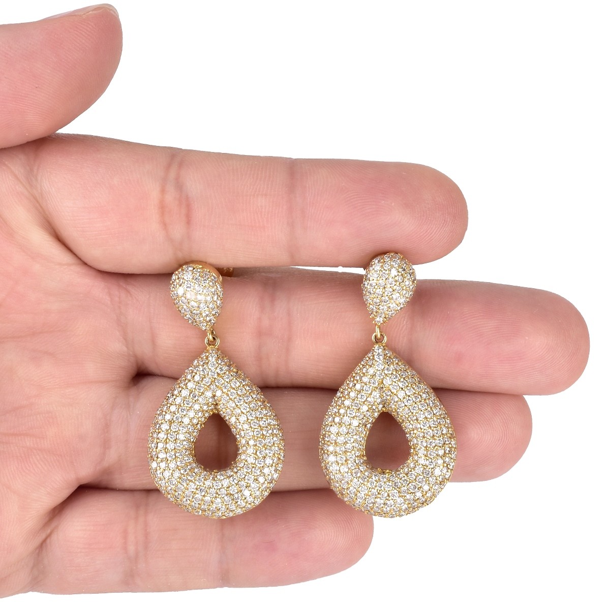 Diamond and 14K Gold Earrings - Image 5 of 5
