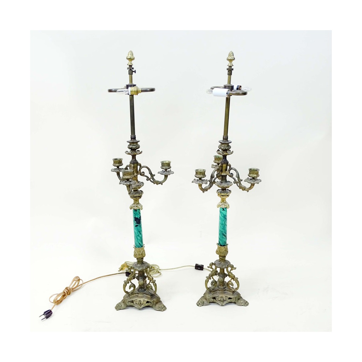 Pair Mid-Century Bronze Candelabra