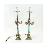 Pair Mid-Century Bronze Candelabra