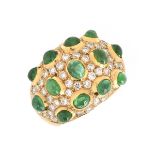 Vintage Emerald and18kt. Diamond Ring