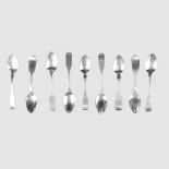 Nine (9) 19C Coin Silver Spoons