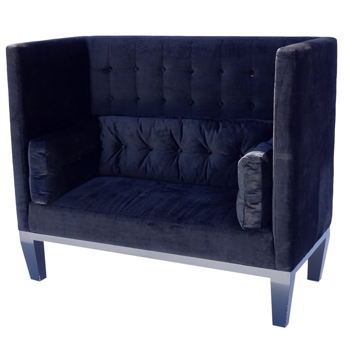 Mid Century Modern Velvet Love Seat - Image 2 of 6