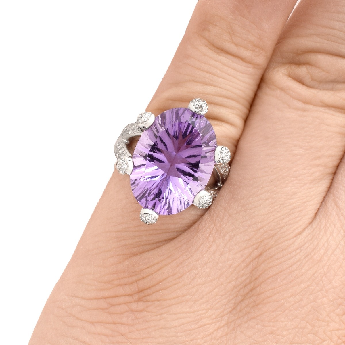 Amethyst, Diamond and 14K Ring - Image 7 of 7