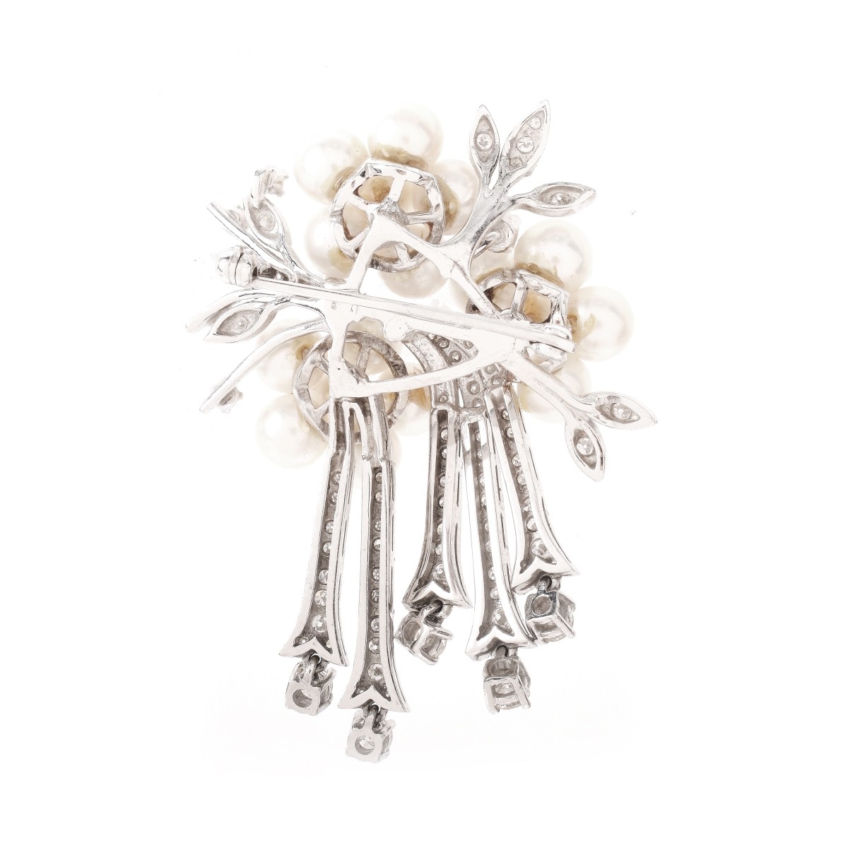 Vintage Diamond, Pearl and 14K Brooch - Image 3 of 5