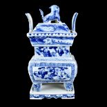 Chinese Blue and White Porcelain Incense Burner