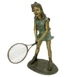 Large Garden/Entry Bronze Tennis Player